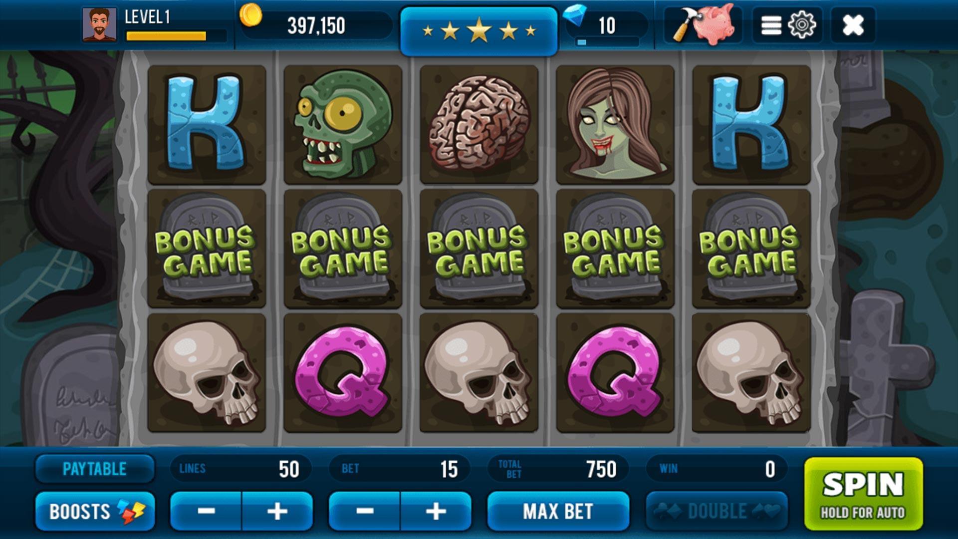 Zombie Casino Slot Machine Captura de pantalla 1