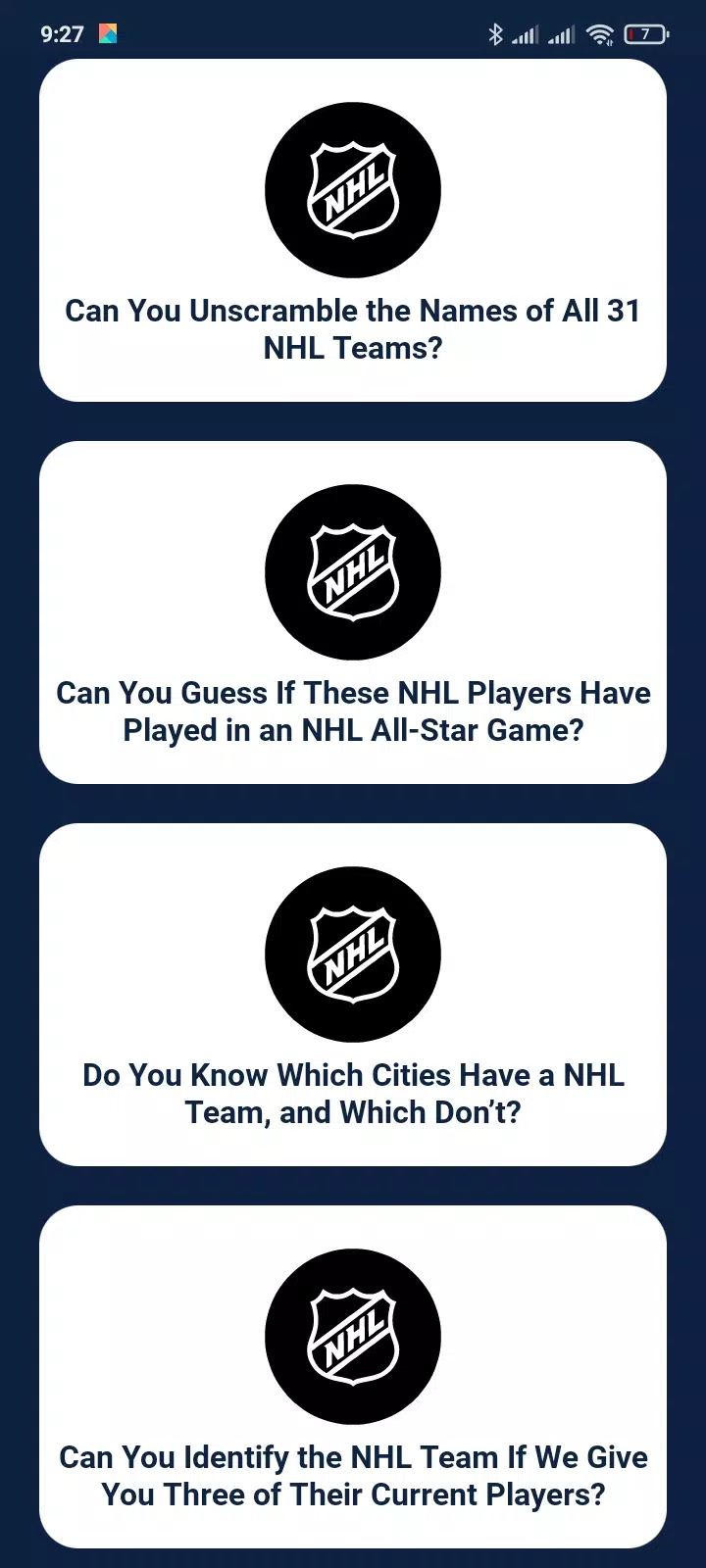 Trivia Game For NHL Addict! Скриншот 1