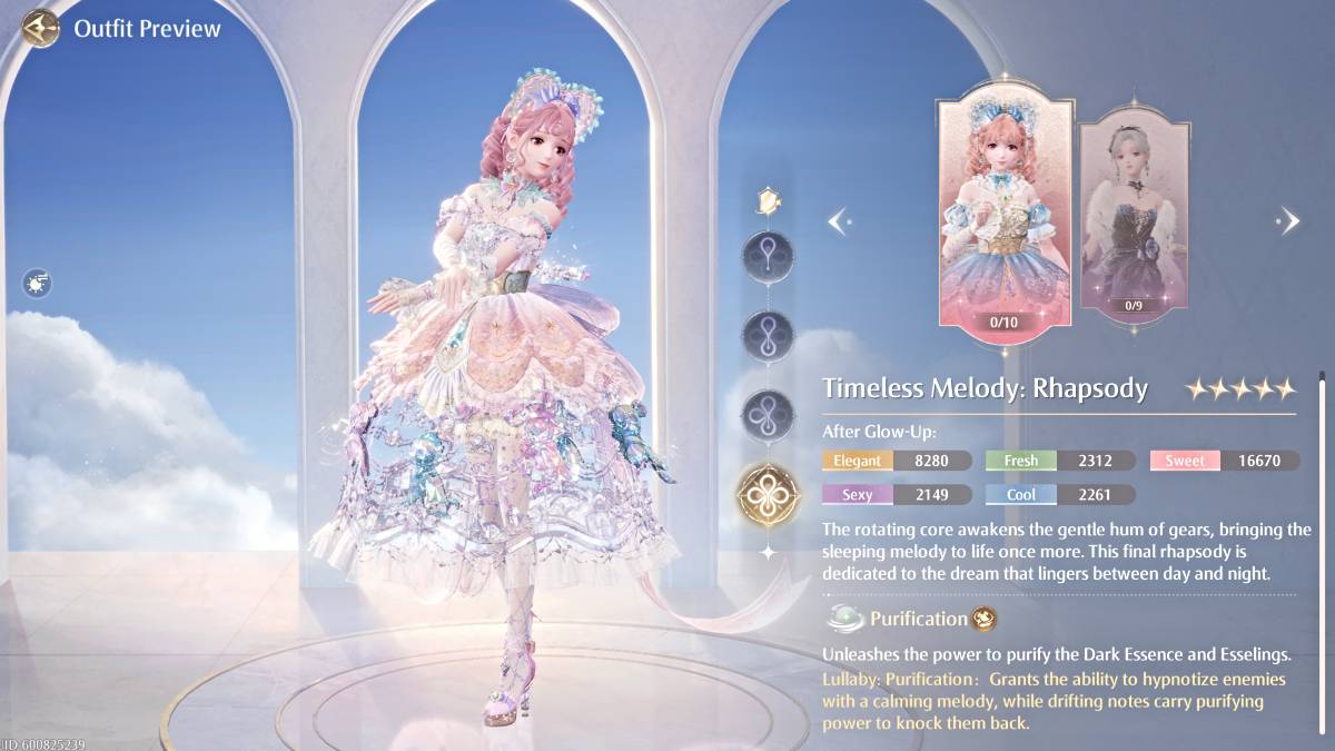 시대를 초월한 멜로디 : Infinity Nikki의 Rhapsody 복장