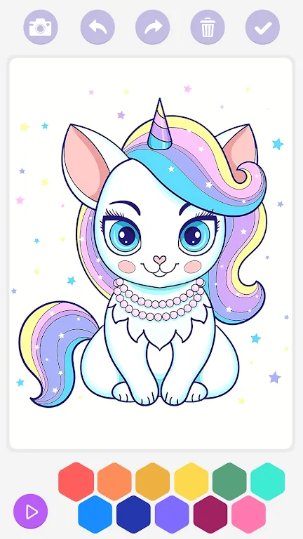 Schermata Unicorn Cat Coloring Book 3