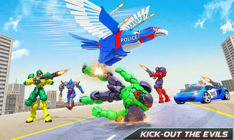 Flying Eagle Robot Car Games Captura de pantalla 1