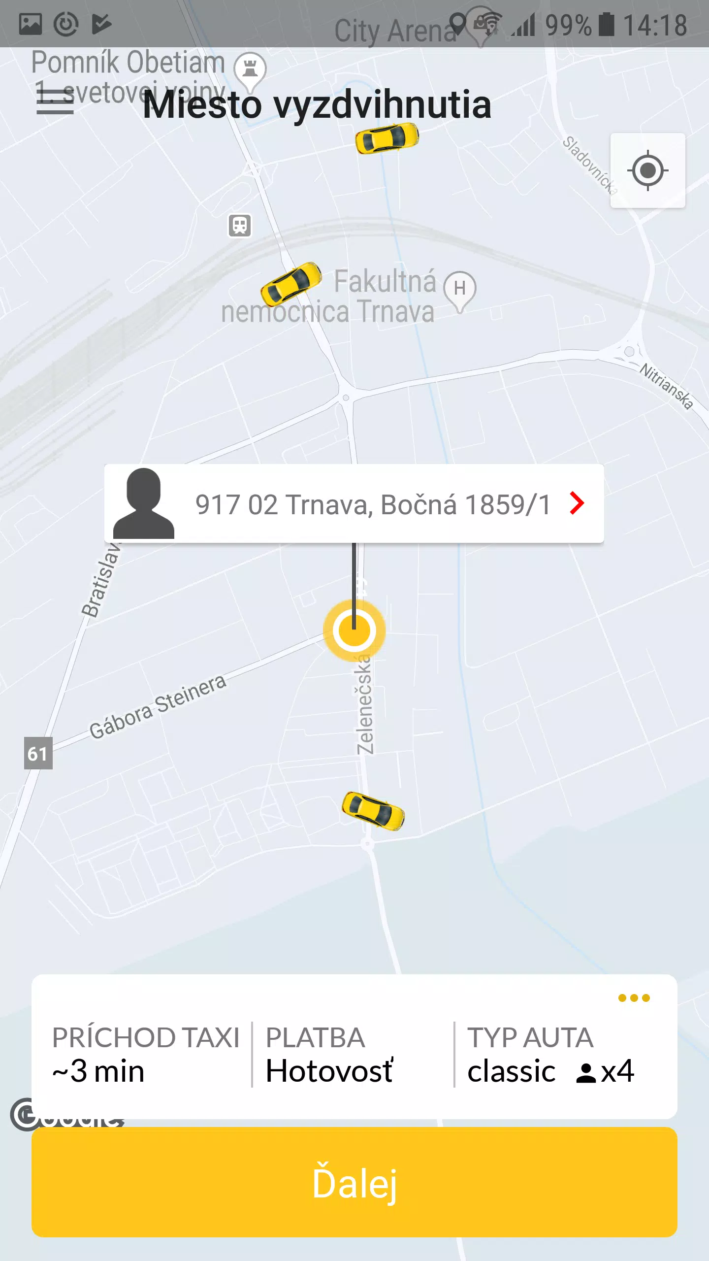 Yellow Taxi Trnava应用截图第2张