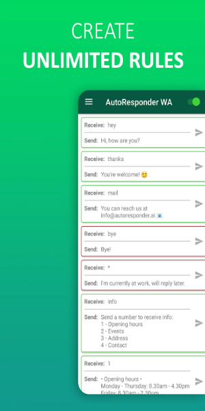 AutoResponder pour WhatsApp Capture d'écran 1