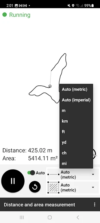 Distance and area measurement Tangkapan skrin 4