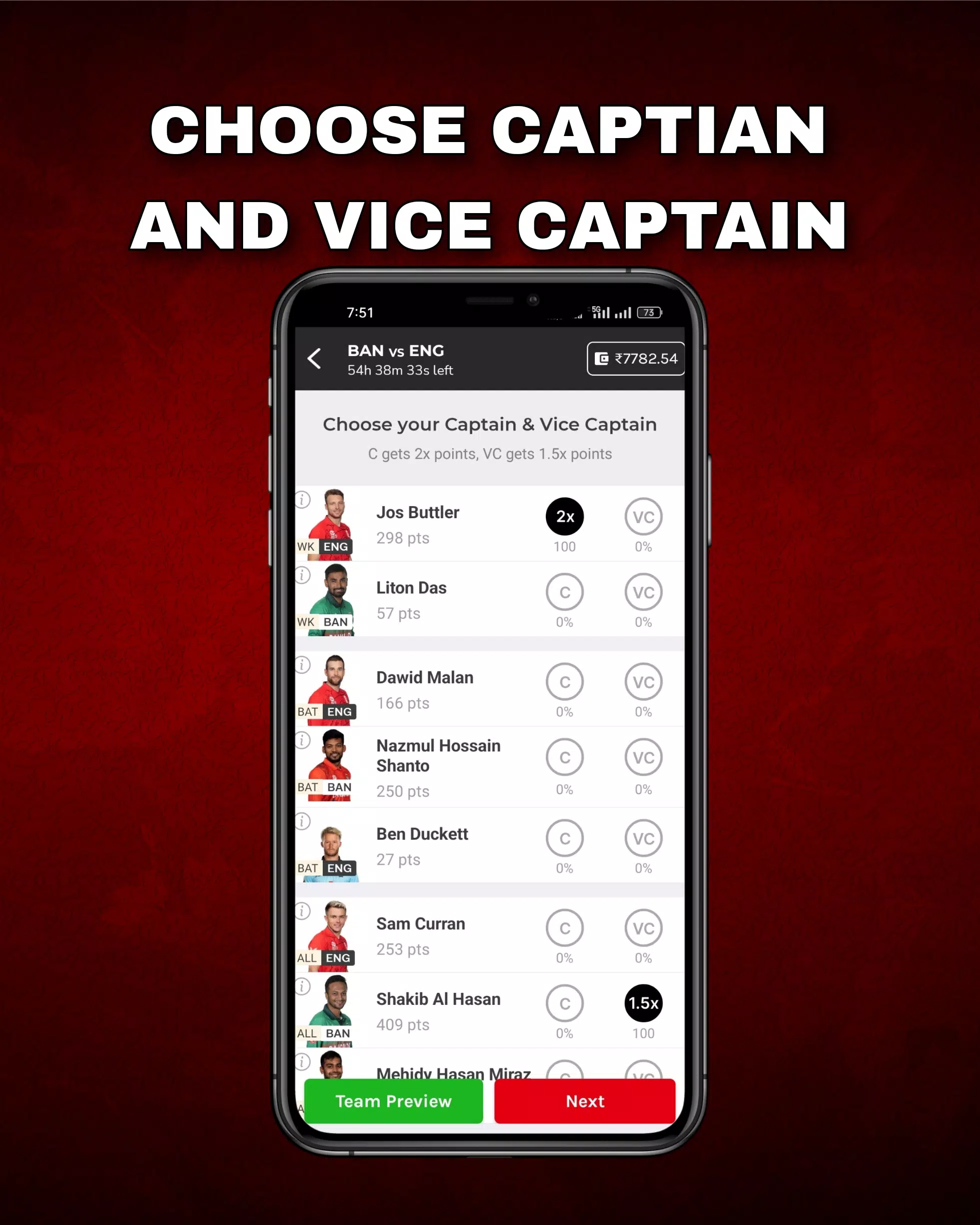 Schermata FantPlay11:Fantasy Cricket App 4