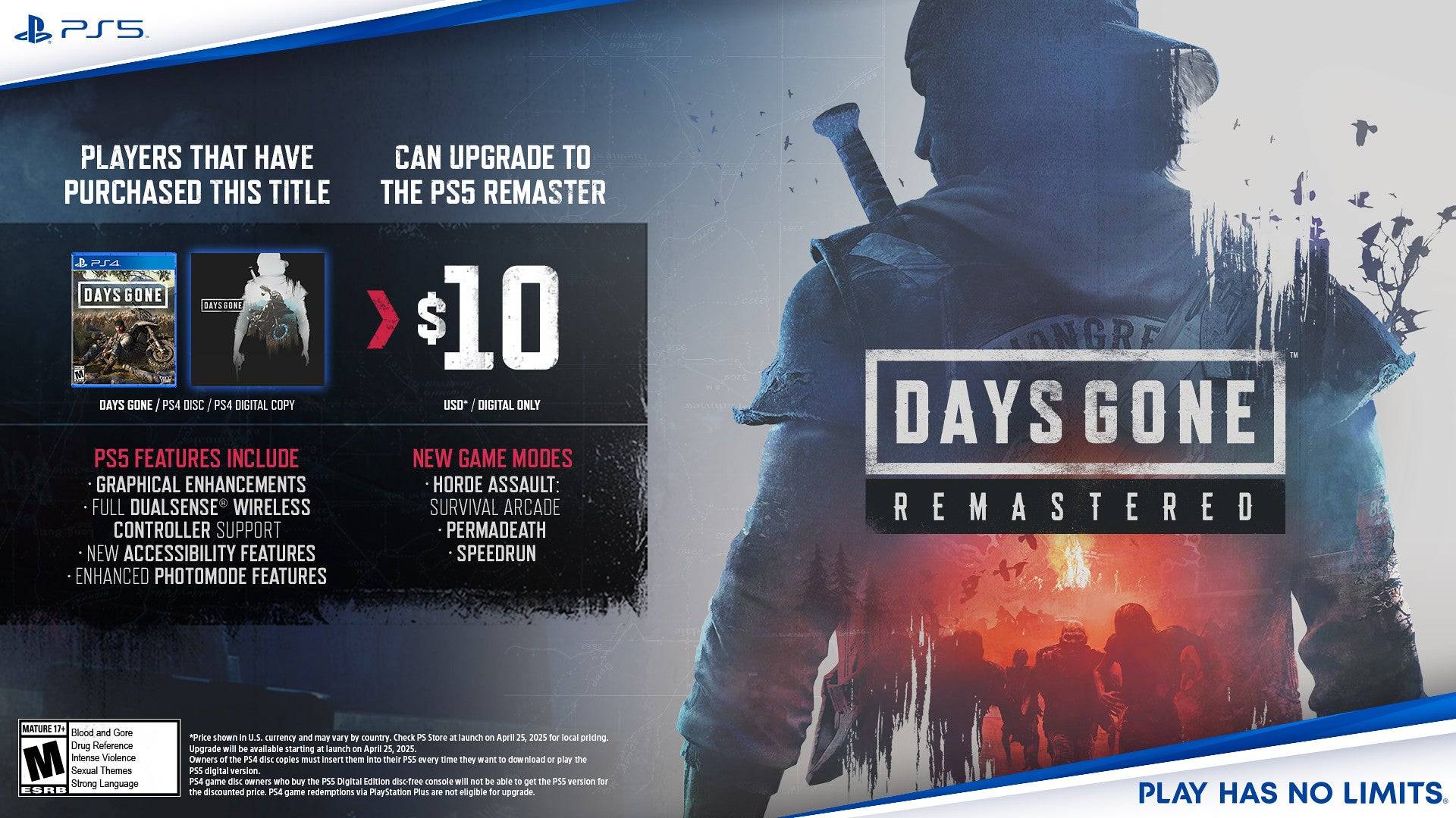 Days Gone Remastered ahora disponible en PS5 por $ 10