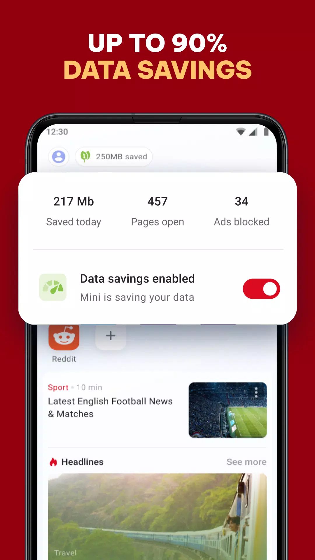 Opera Mini: Fast Web Browser Screenshot 2