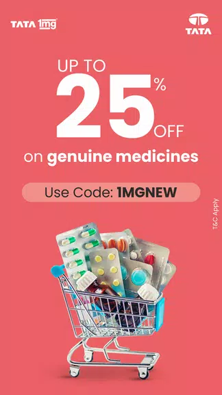 TATA 1mg Online Healthcare App Tangkapan skrin 1