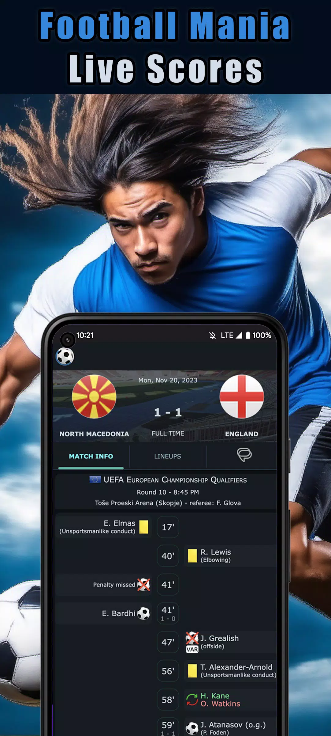 Football Live Scores ဖန်သားပြင်ဓာတ်ပုံ 1