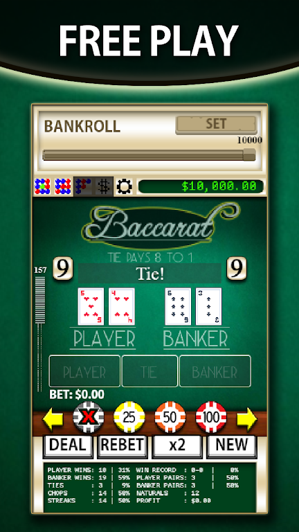 Schermata Baccarat Simulator 1