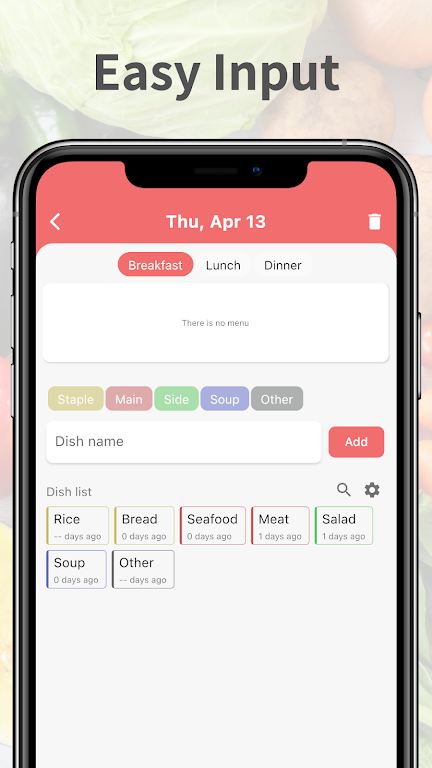 Daily Meal Planner Capture d'écran 2