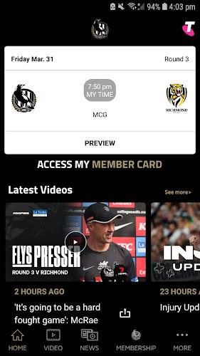 Collingwood Official App Скриншот 1