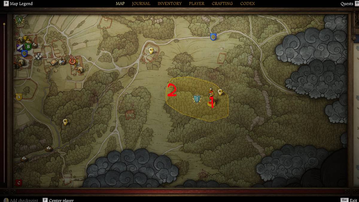 Camp location 3 in in Kingdom Come Deliverance 2 Bird of Prey quest