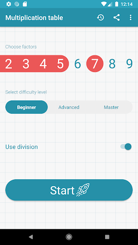 Multiplication tables Screenshot 2