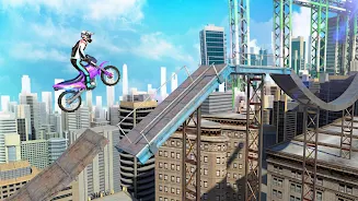 Bike Stunts 3D - Rooftop Chall Скриншот 2