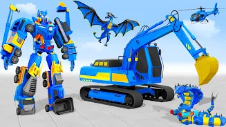 Snow Excavator Robot Car Games ภาพหน้าจอ 3