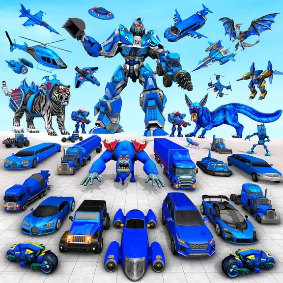 Police Tiger Robot Car Game 3d Captura de tela 1