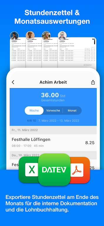 Achim App Arbeitszeiterfassung Ekran Görüntüsü 3