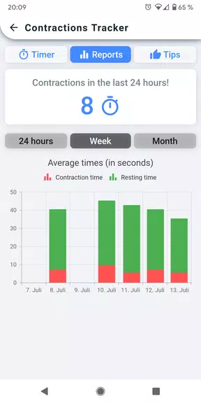 Schermata Contractions Tracker 3