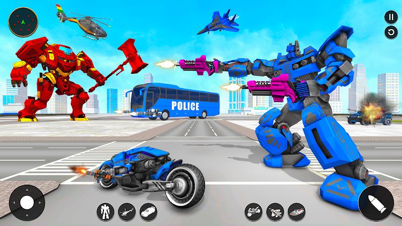 Police Bus Robot Bike Games ภาพหน้าจอ 4