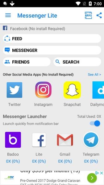 Messenger Pro Lite for Messages Tangkapan skrin 1