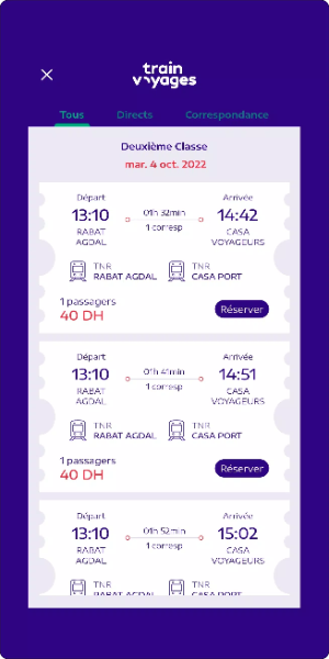 Train Voyages: Billet ONCF ภาพหน้าจอ 2