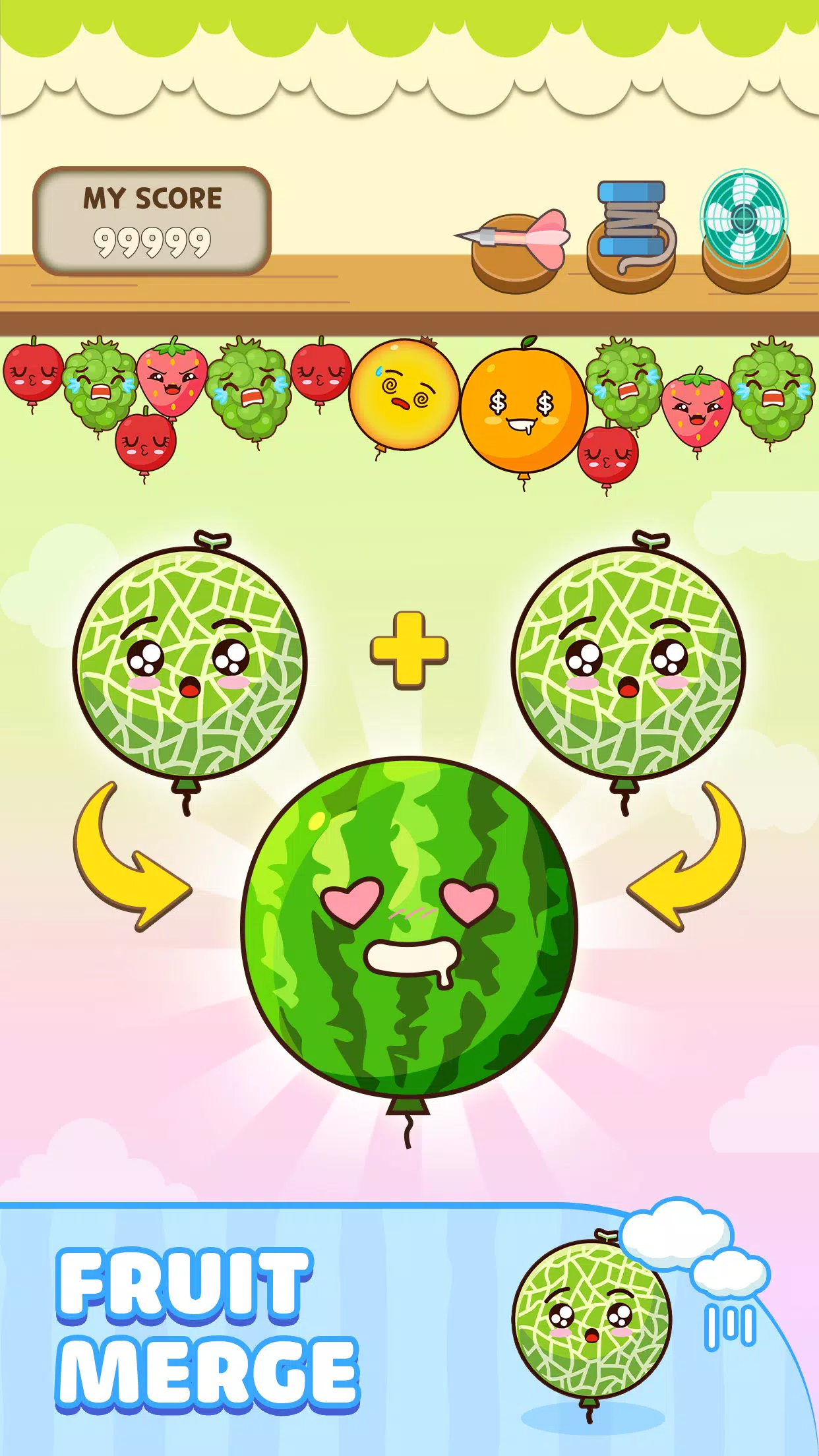 Melon Balloon: Fruit Merge स्क्रीनशॉट 1