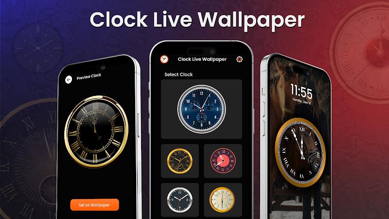 Analog Clock Wallpaper：3DClock Screenshot 2