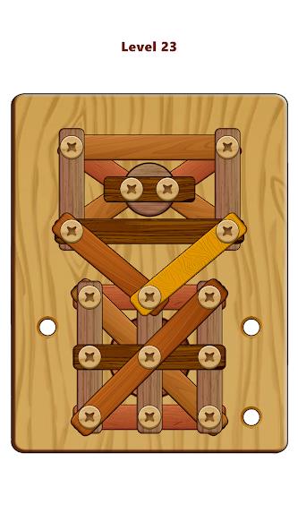 Wood Nuts & Bolts Puzzle Mod Capture d'écran 2