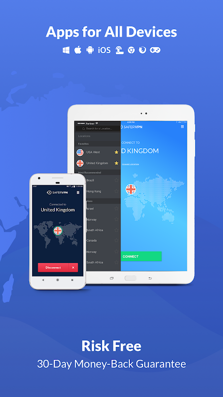 Free VPN Proxy & Hotspot WiFi security - SaferVPN Screenshot 3