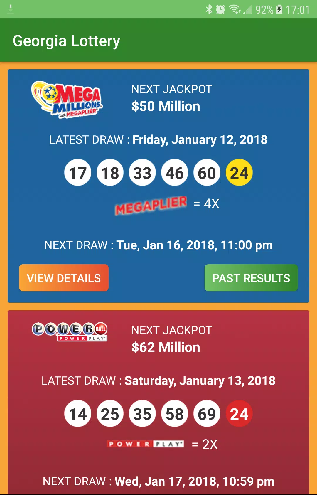Georgia Lottery Results Screenshot 3