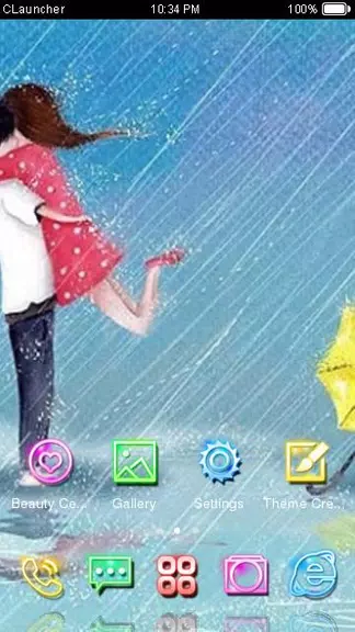 Cartoon Couple Sweet Theme HD Screenshot 2