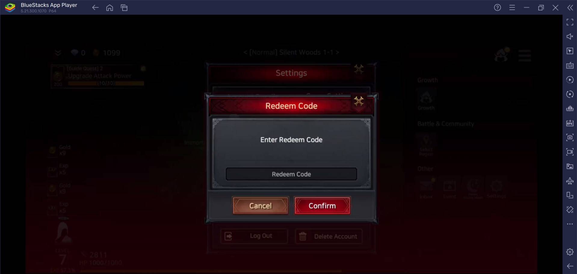 Redeeming a code in Immortal Rising 2