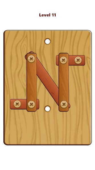 Wood Nuts & Bolts Puzzle Mod Capture d'écran 1