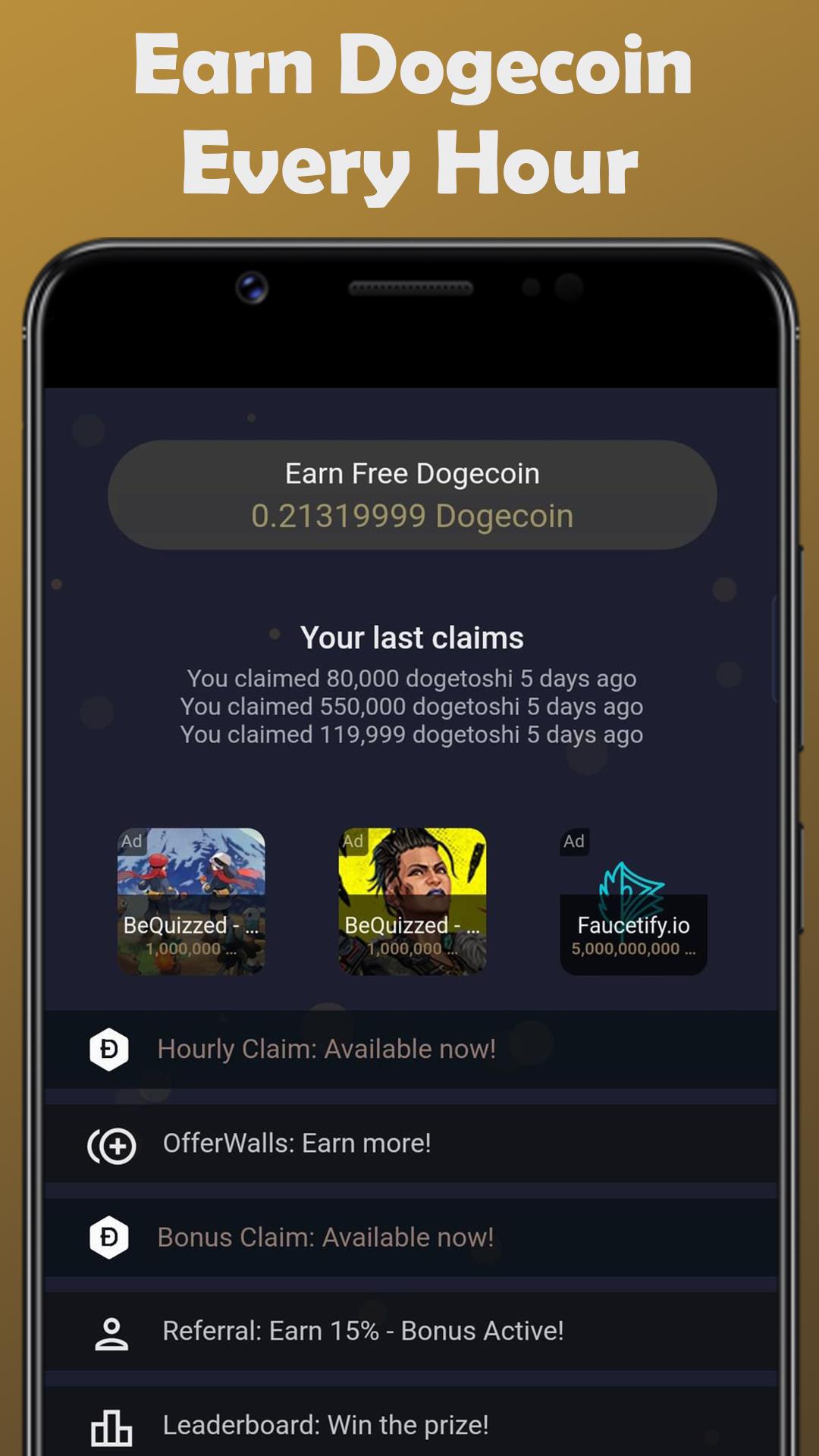 Earn Dogecoin Capture d'écran 1