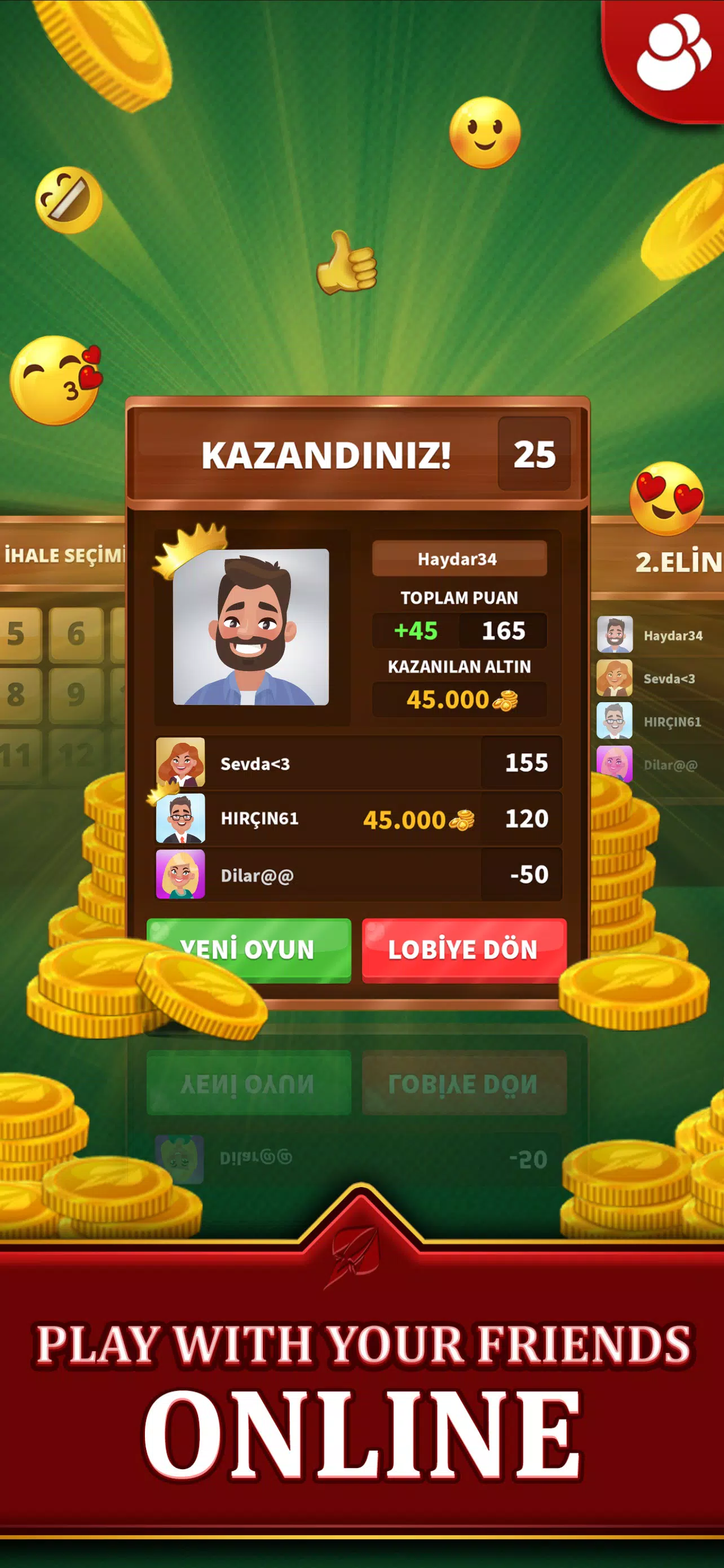 Spades - Batak Online HD Ekran Görüntüsü 4