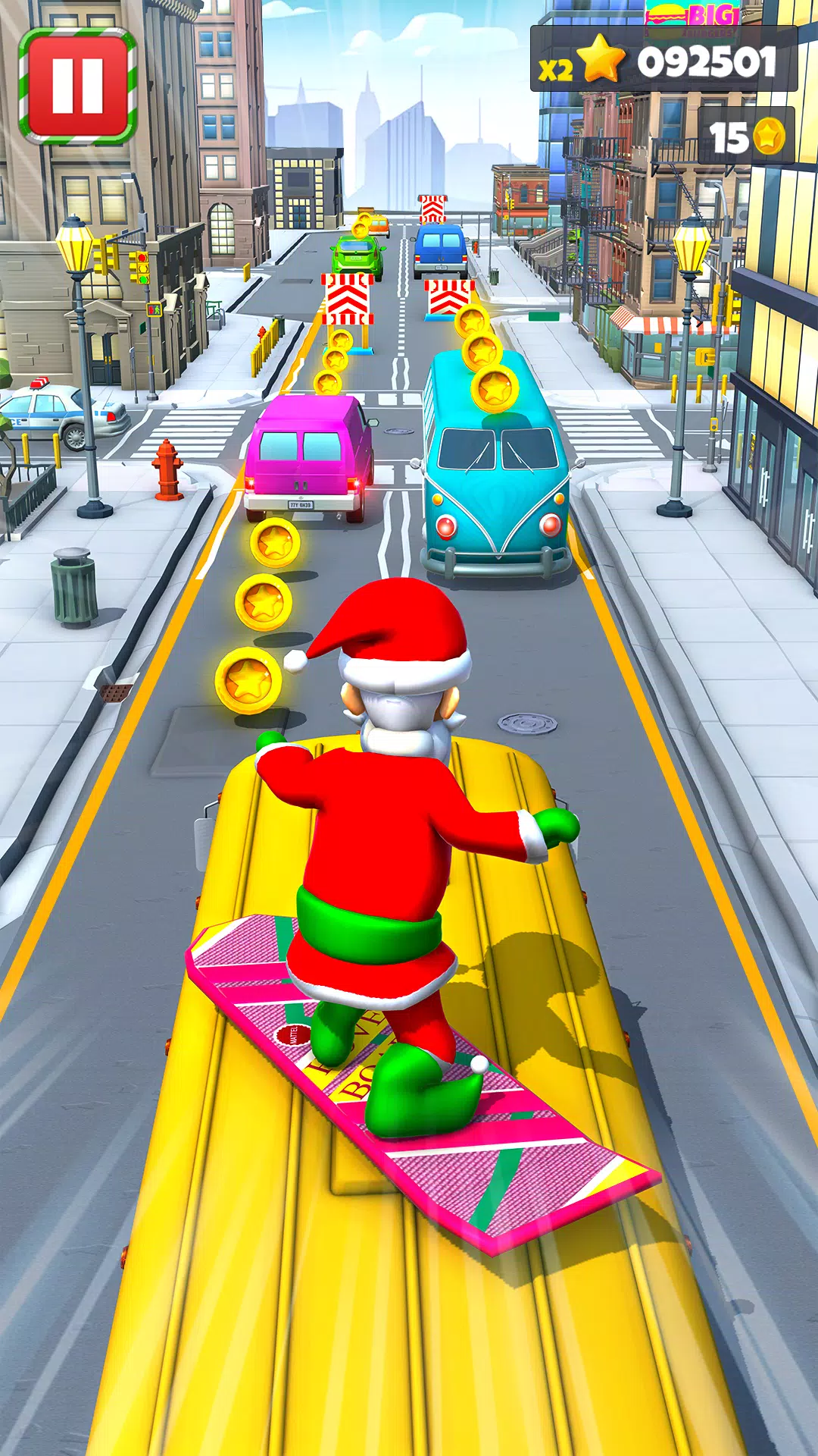 Xmas Santa Surfer Running Game Ekran Görüntüsü 1