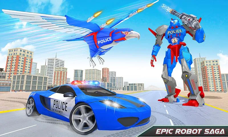 Flying Eagle Robot Car Games স্ক্রিনশট 2