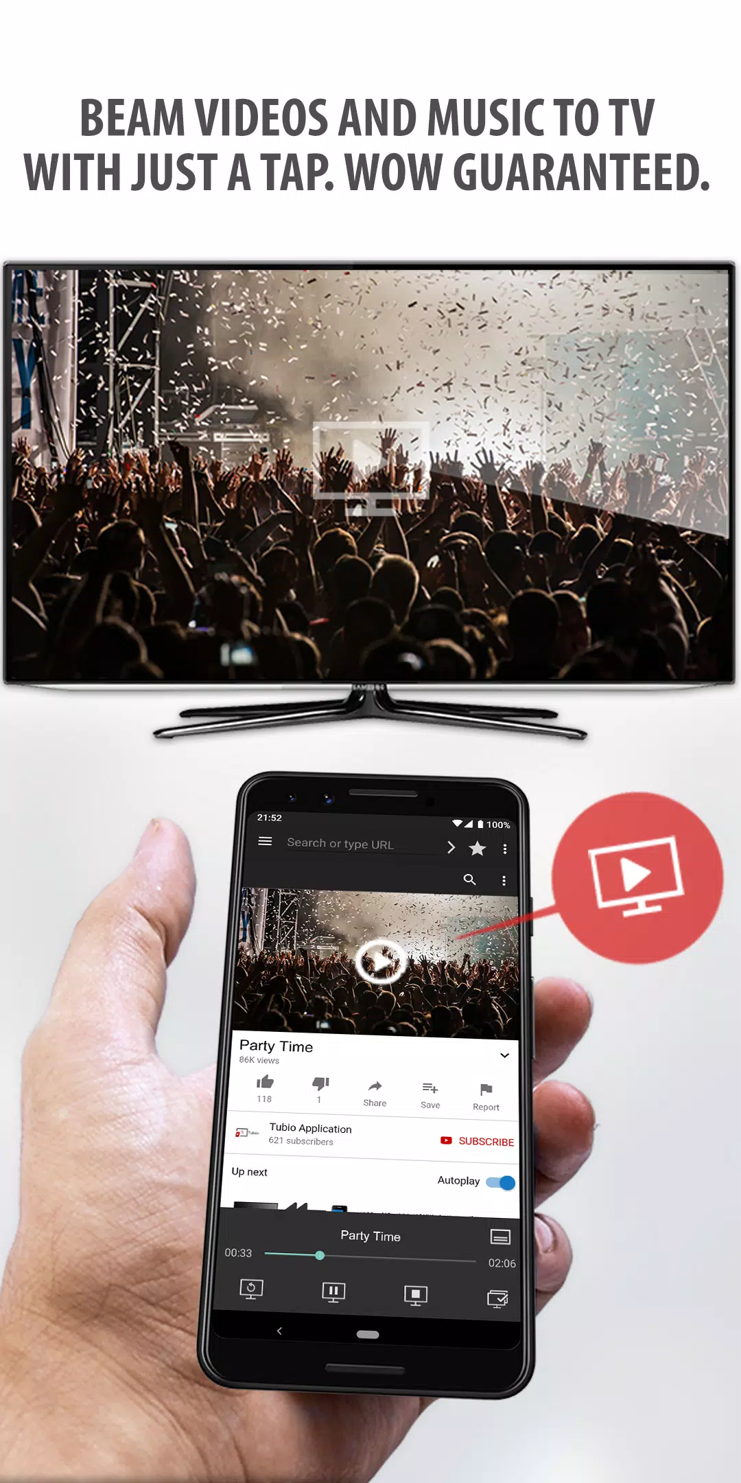 Tubio - Vídeos da Web na TV Captura de tela 1