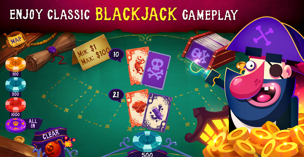 Pirates: Blackjack Free 21 ⚓應用截圖第1張