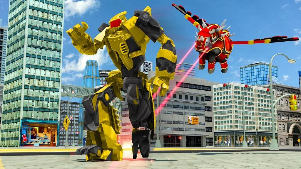 Flying Rhino Robot Transform: Robot War Games 스크린샷 1