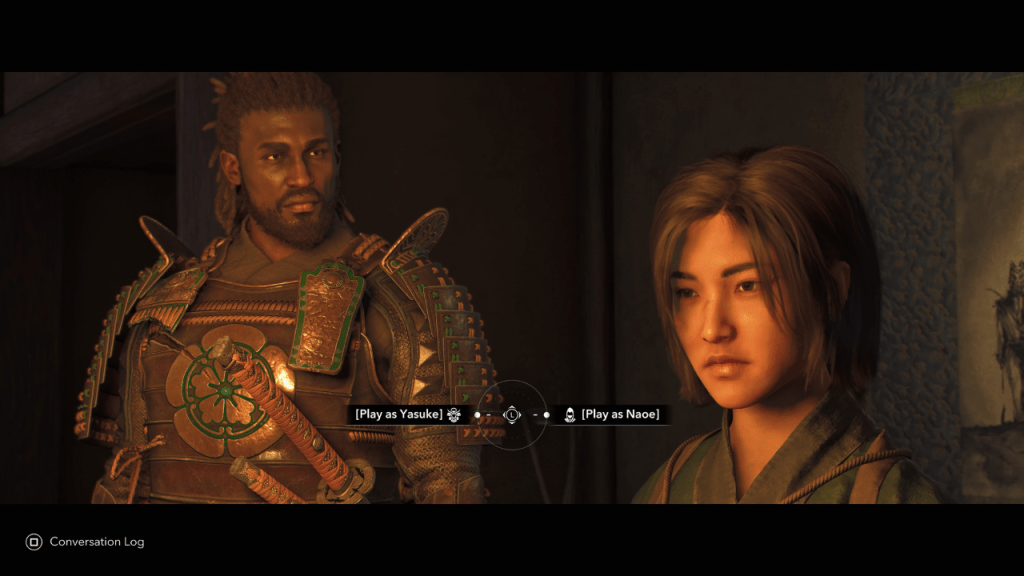 Ang ilang mga cutcenes ay nagpapahintulot sa mga manlalaro na pumili sa pagitan ng paglalaro bilang Yasuke at Naoe sa Assassin's Creed Shadows