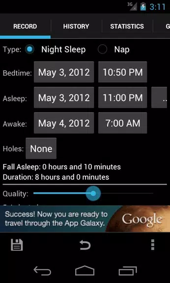 Sleepmeter FE Schermafbeelding 1