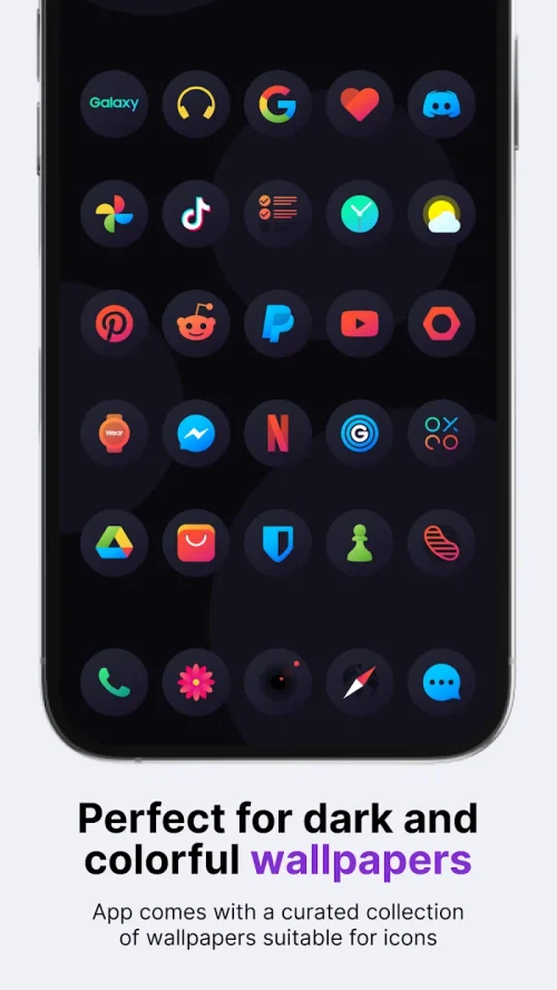 Hera Dark: Circle Icon Pack स्क्रीनशॉट 2