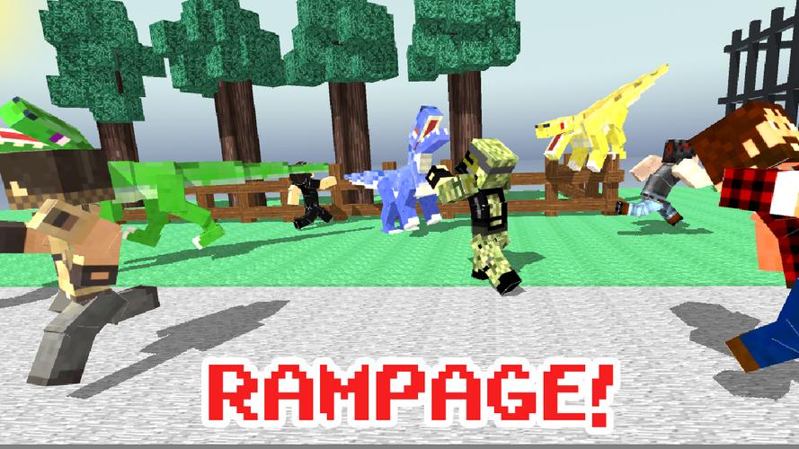 Blocky Dino Park Raptor Attack Screenshot 3