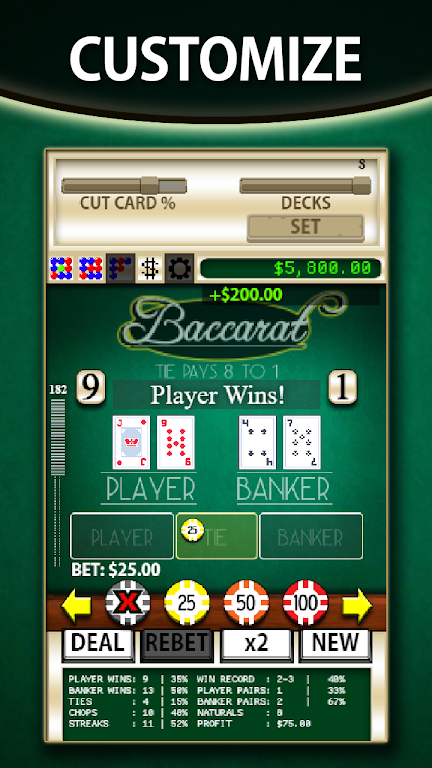 Schermata Baccarat Simulator 4
