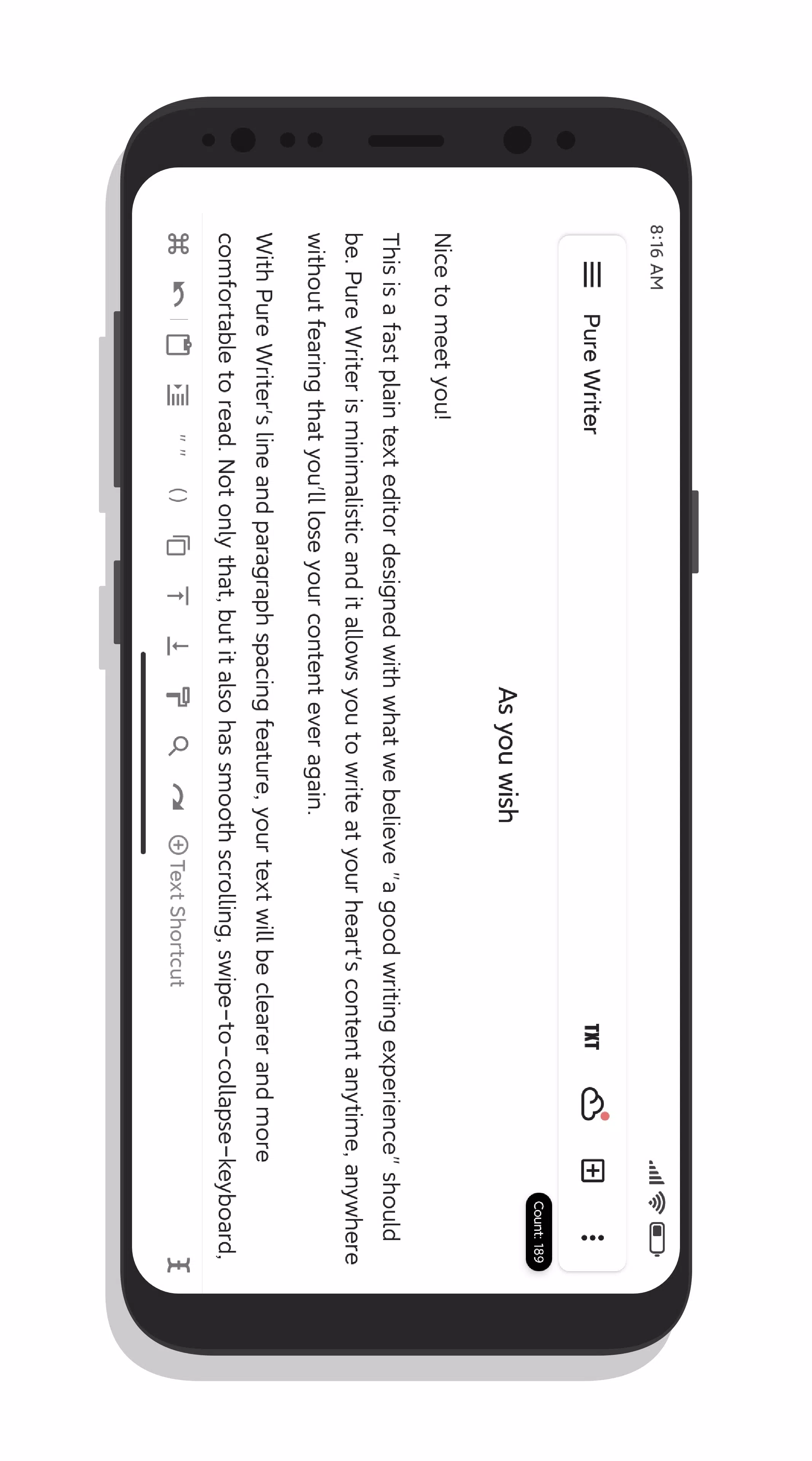 Pure Writer - Écriture, Notes Capture d'écran 3