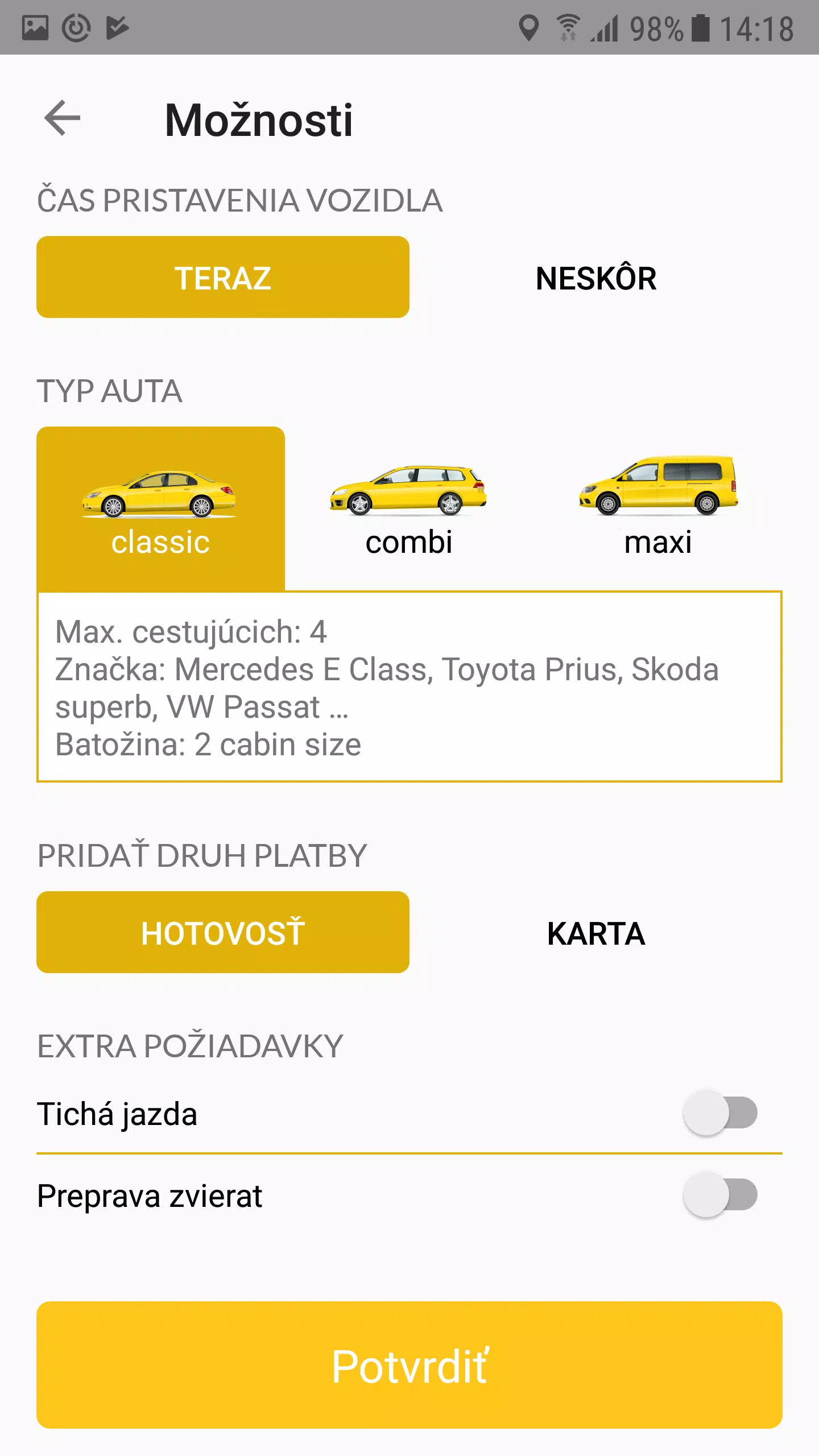 Yellow Taxi Trnava应用截图第4张