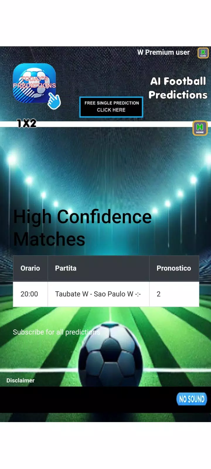 Schermata Ai football predictions 3