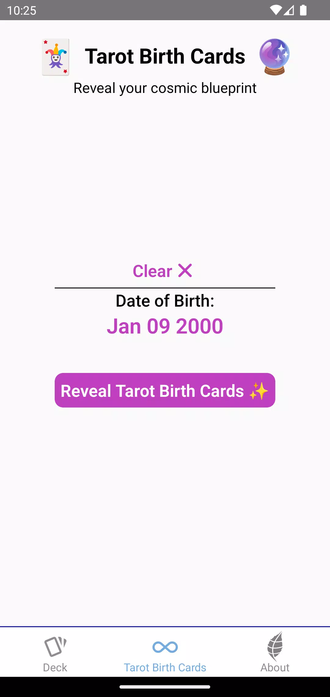 Tarot Birth Cards Capture d'écran 2